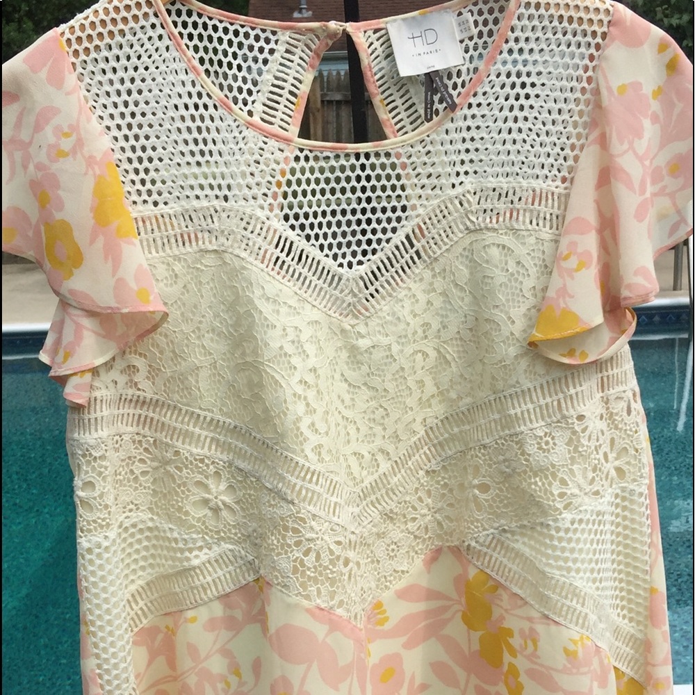 Anthropologie Spring Floral Top, Size 4